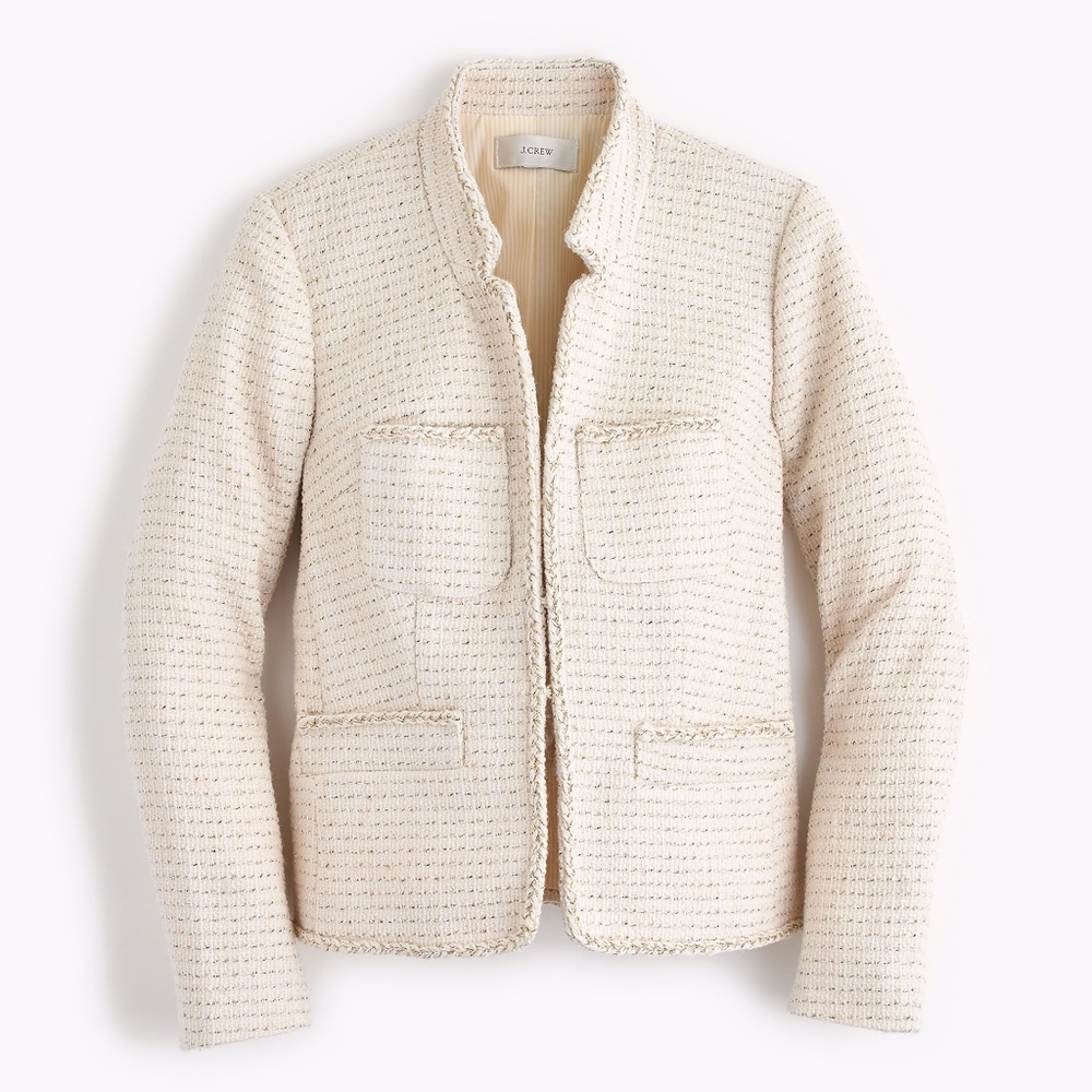 J. CREW WOMENS METALLIC TWEED JACKET